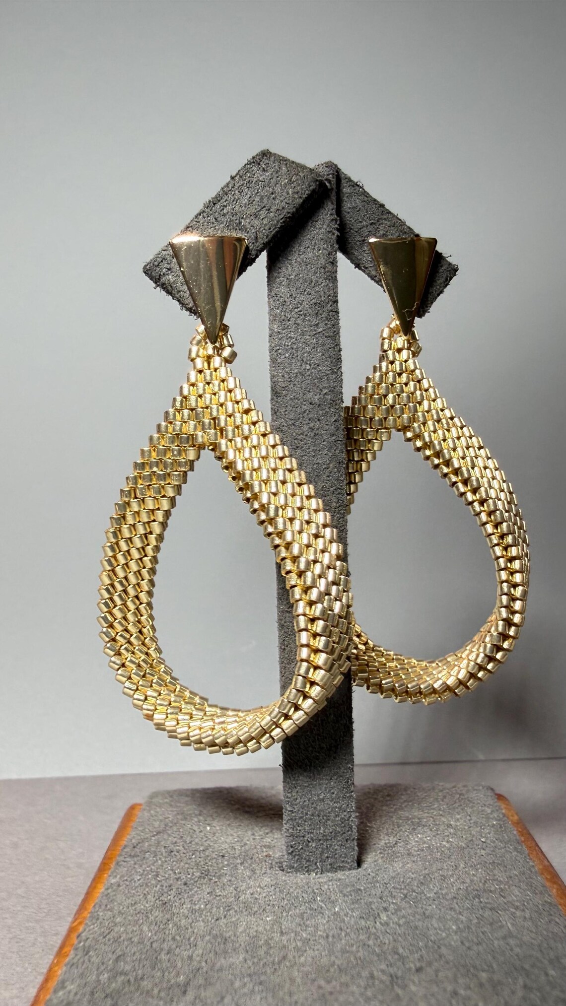 Boucles d’oreilles bohème chic dorées 24K, perles Miyuki, légères, forme goutte, 6 cm